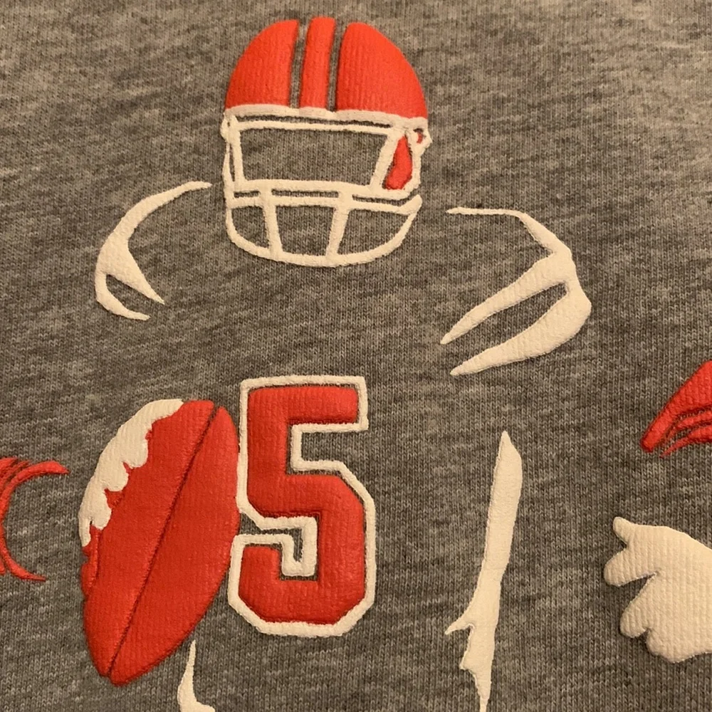 RARE Gymboree 2015 (?) fall size 7 football quarterback puffy graphic tee shirt